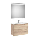 Conjunto de lavabo centrado 80 cm con un acabado en color beige madera Aleyda Roca