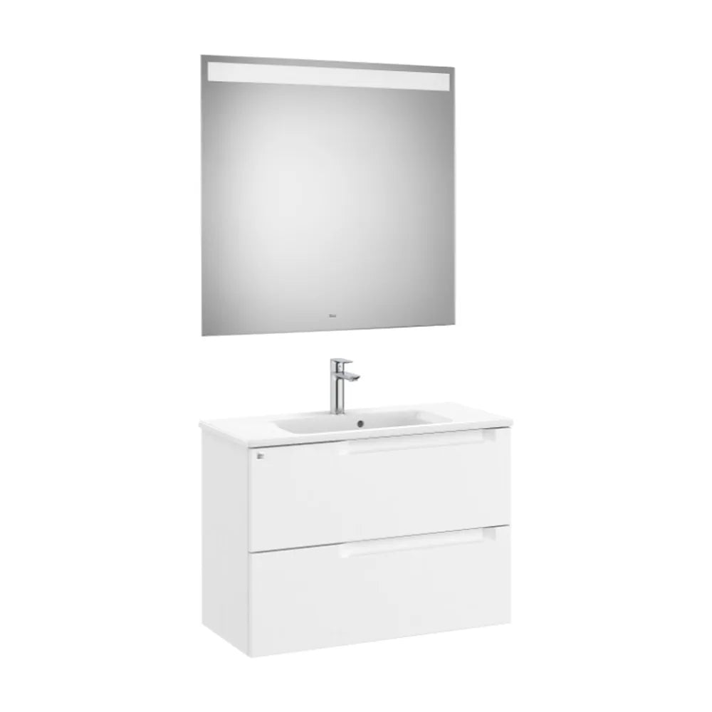Conjunto de Lavabo Centrado Aleyda 80 cm Blanco Mate Roca - Vista 1