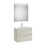 Centered Washbasin Set Wood Aleyda 70 cm White Roca
