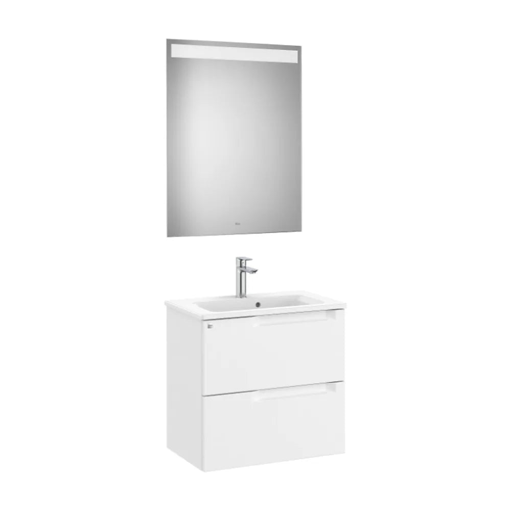 Conjunto de lavabo centrado de 60 cm con un acabado en color blanco mate Aleyda Roca - Vista 1