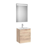 Conjunto de lavabo centrado de 50 cm con espejo y un acabado en color beige Aleyda Roca