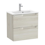 Bathroom Cabinet with Centered Washbasin Wood 60 cm Aleyda Collection White Roca
