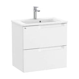 Mueble de baño de 60 cm de ancho con lavabo centrado en color blanco mate Aleyda Roca
