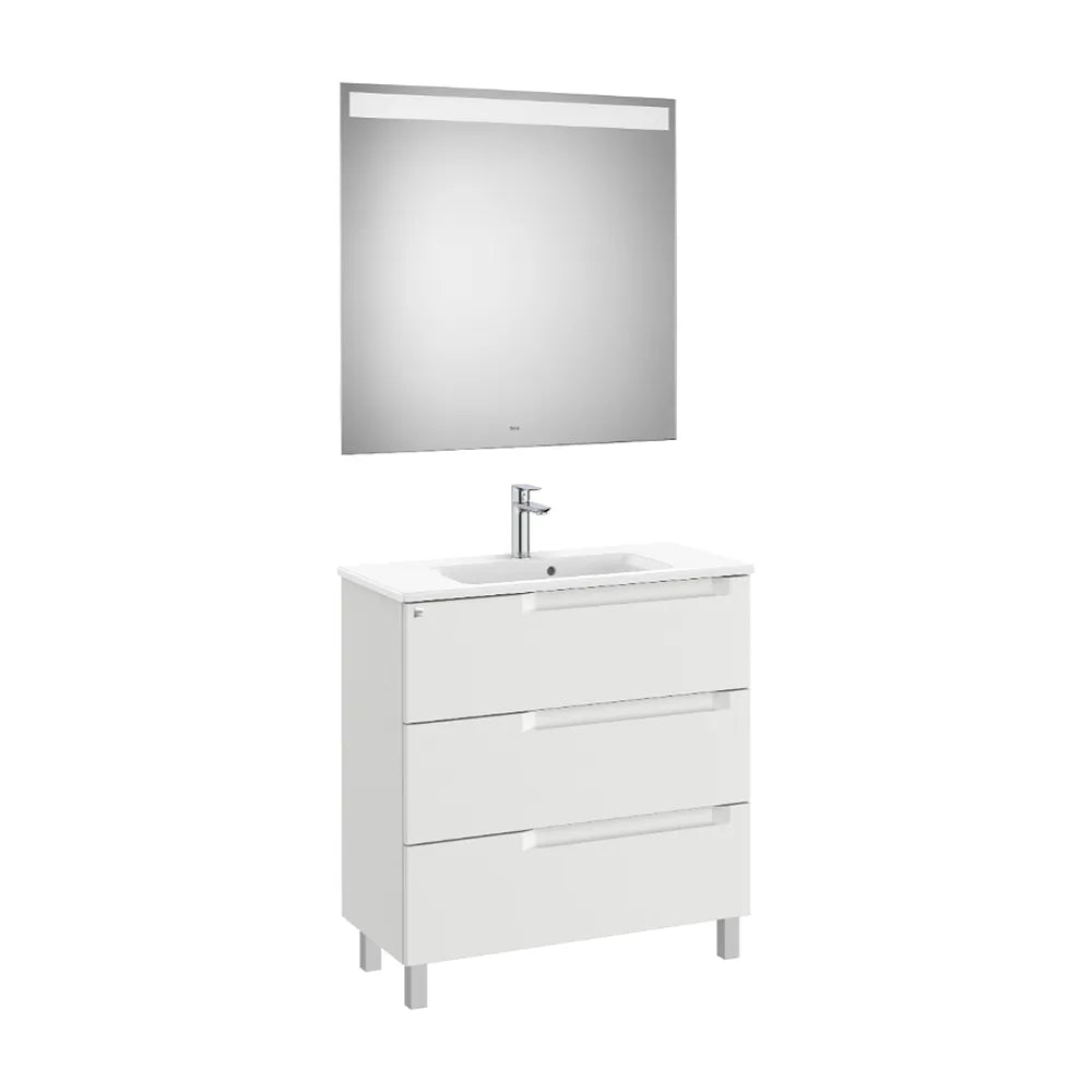 Conjunto de lavabo compacto de 80 cm con un acabado en color gris piedra Aleyda Roca - Vista 1