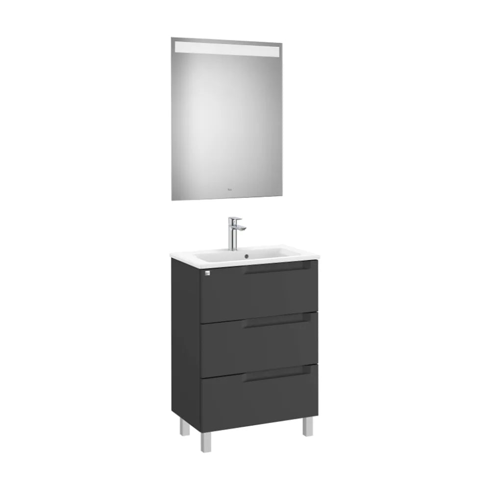 Conjunto de lavabo compacto de 60 cm con un acabado en color negro mate Aleyda Roca - Vista 1