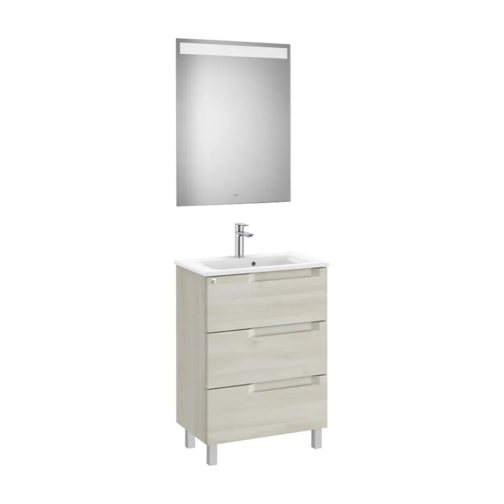 Conjunto de Lavabo Compacto Madera Aleyda 60 cm Blanco Roca - Vista 1