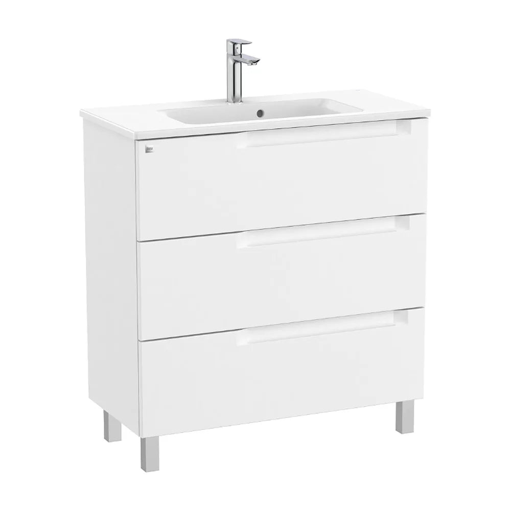 Mueble de baño de 80 cm de ancho con lavabo compacto en color blanco mate Aleyda Roca - Vista 1
