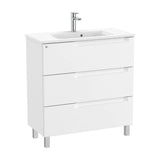 Meuble de 80 cm avec plan vasque compact de couleur blanc mat Aleyda Roca