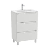 Bathroom Cabinet with Compact Washbasin Stone Grey 60 cm Aleyda Collection Roca