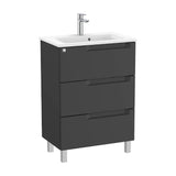 Bathroom Vanity Unit with Basin Compacto de 60 cm Colección Aleyda Negro Mate Roca