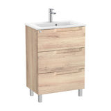 Bathroom Vanity Unit with Basin Compacto Madera de 60 cm Colección Aleyda Beige Roca