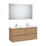 Conjunto de Lavabo Doble con Cuatro Cajones Nogal Tenet 120 cm Roca