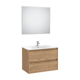 Conjunto de lavatório 2 gavetas 80 cm nogueira Tenet Roca