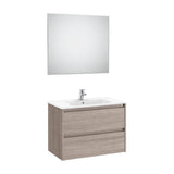 Conjunto de Lavatório 2 Gavetas Carvalho-city Tenet 80 cm Roca
