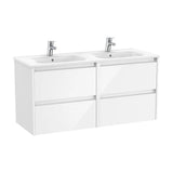 Bathroom Vanity Unit with Basin Doble con Brillante de 120 cm Colección Tenet White Roca