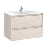Bathroom Vanity Unit with Basin and 2 Drawers Nórdico de 80 cm Colección Tenet Fresno Roca