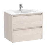 Mueble de Baño con Lavabo y 2 Cajones Nórdico de 70 cm Colección Tenet Fresno Roca