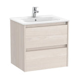 Mueble de Baño con Lavabo y 2 Cajones Nórdico de 60 cm Colección Tenet Fresno Roca