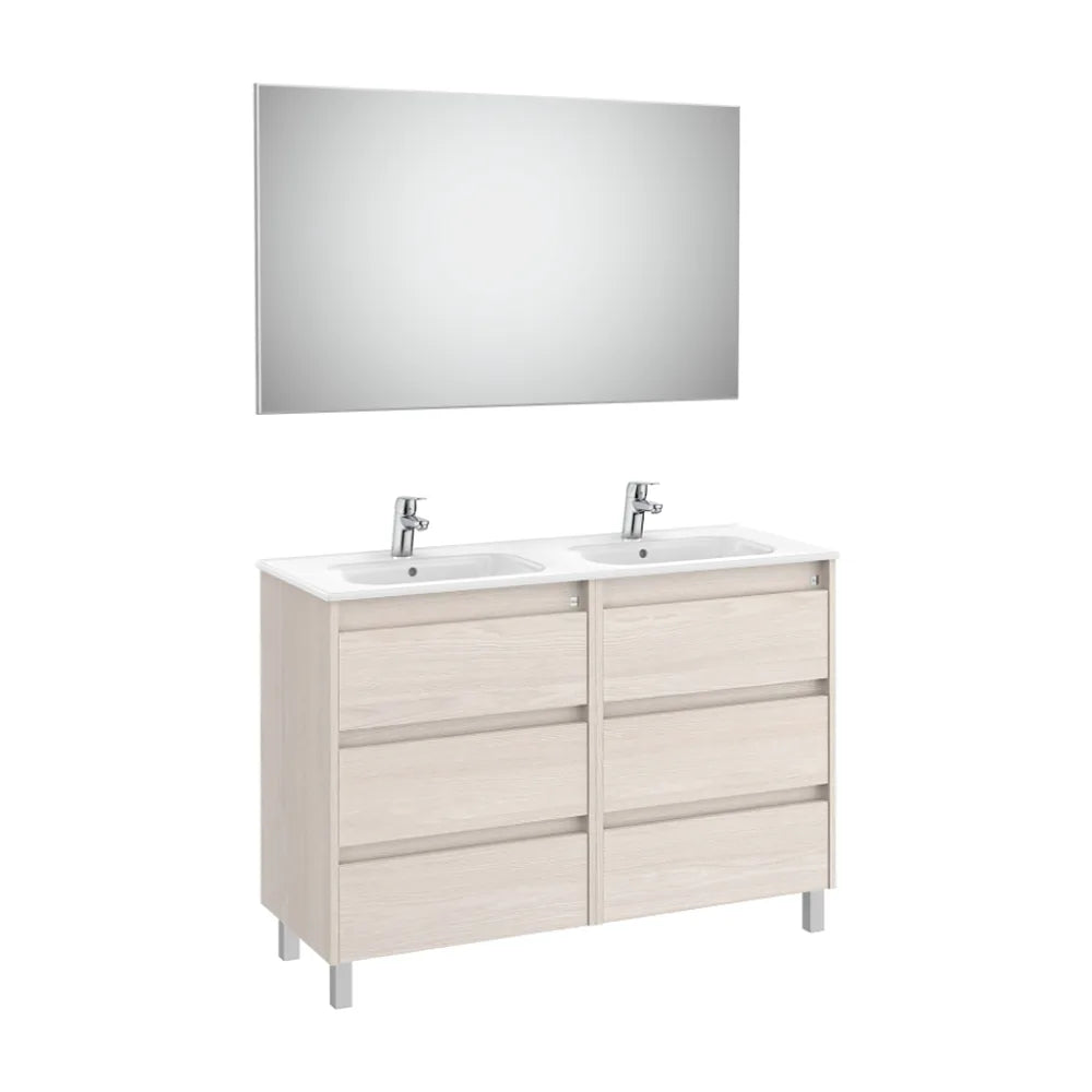 Conjunto de Lavabo Doble Nórdico Tenet 120 cm Fresno Roca - Vista 1