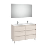 Conjunto de Lavabo Doble Nórdico Tenet 120 cm Fresno Roca