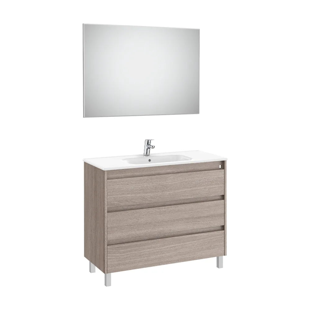 Conjunto de Lavabo de Tres Cajones City Tenet 100 cm Roble Roca - Vista 1