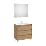 Ensemble Avec Plan Vasque de 3 Tiroirs Noyer Tenet 80 cm Roca
