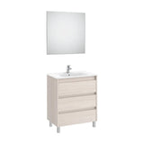 Conjunto de Lavabo de Tres Cajones Nórdico Tenet 70 cm Fresno Roca