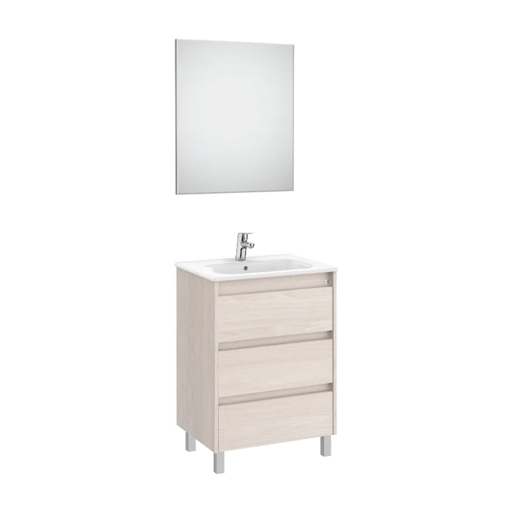 Conjunto de Lavabo de Tres Cajones Nórdico Tenet 60 cm Fresno Roca - Vista 1