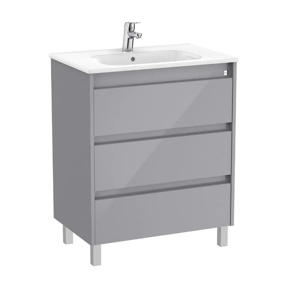 Mueble de Baño con Lavabo y 3 Cajones Gris Brillante de 70 cm Colección Tenet Roca - Vista 1