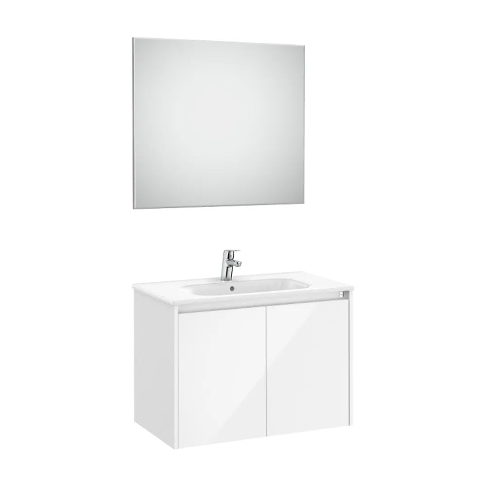 Conjunto de Lavabo de Dos Puertas Brillante Tenet 80 cm Blanco Roca - Vista 1