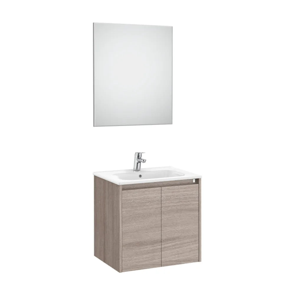 Conjunto de lavabo de dos puertas de 60 cm con un acabado en color roble city Tenet Roca - Vista 1