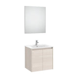 Conjunto de lavabo de dos puertas de 60 cm con un acabado en color fresno nórdico Tenet Roca