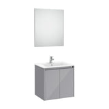 Conjunto de lavabo de dos puertas de 60 cm con un acabado en color gris brillante Tenet Roca