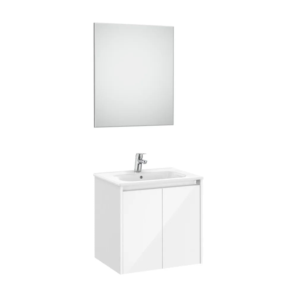 Conjunto de lavabo de dos puertas de 60 cm con un acabado en color blanco brillante Tenet Roca - Vista 1