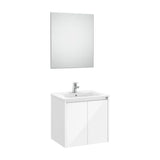 Conjunto de lavabo de dos puertas de 60 cm con un acabado en color blanco brillante Tenet Roca