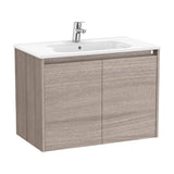 Mueble de baño con lavabo y 2 puertas de 80 cm de ancho en color nogal Tenet Roca