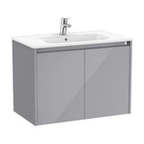 Mueble de baño con lavabo y 2 puertas de 80 cm de ancho en color gris brillante Tenet Roca