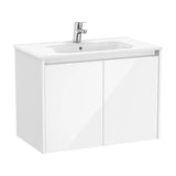 Bathroom Vanity Unit with Basin y 2 Puertas Brillante de 80 cm Colección Tenet White Roca