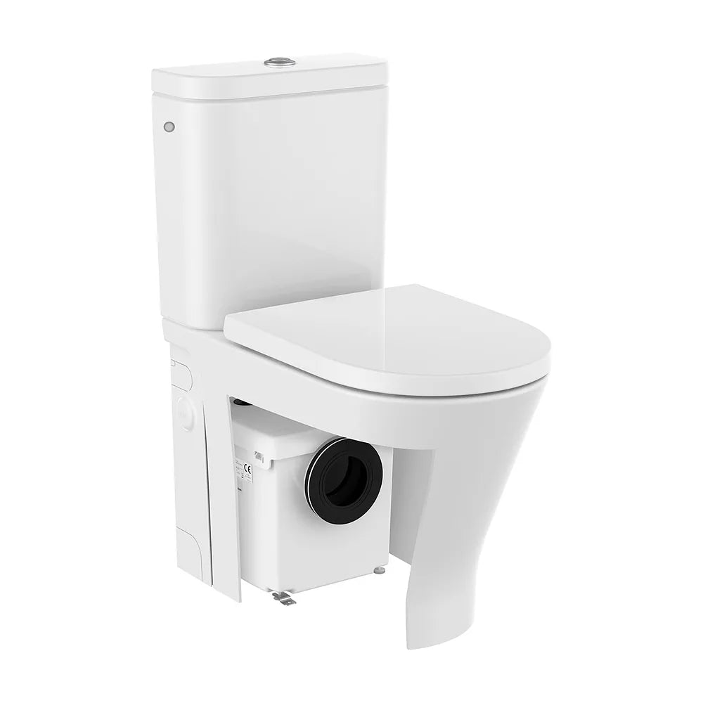 Inodoro completo compacto adosado a pared con triturador sanitario integrado The Gap Round D-Trit Roca - Vista 1