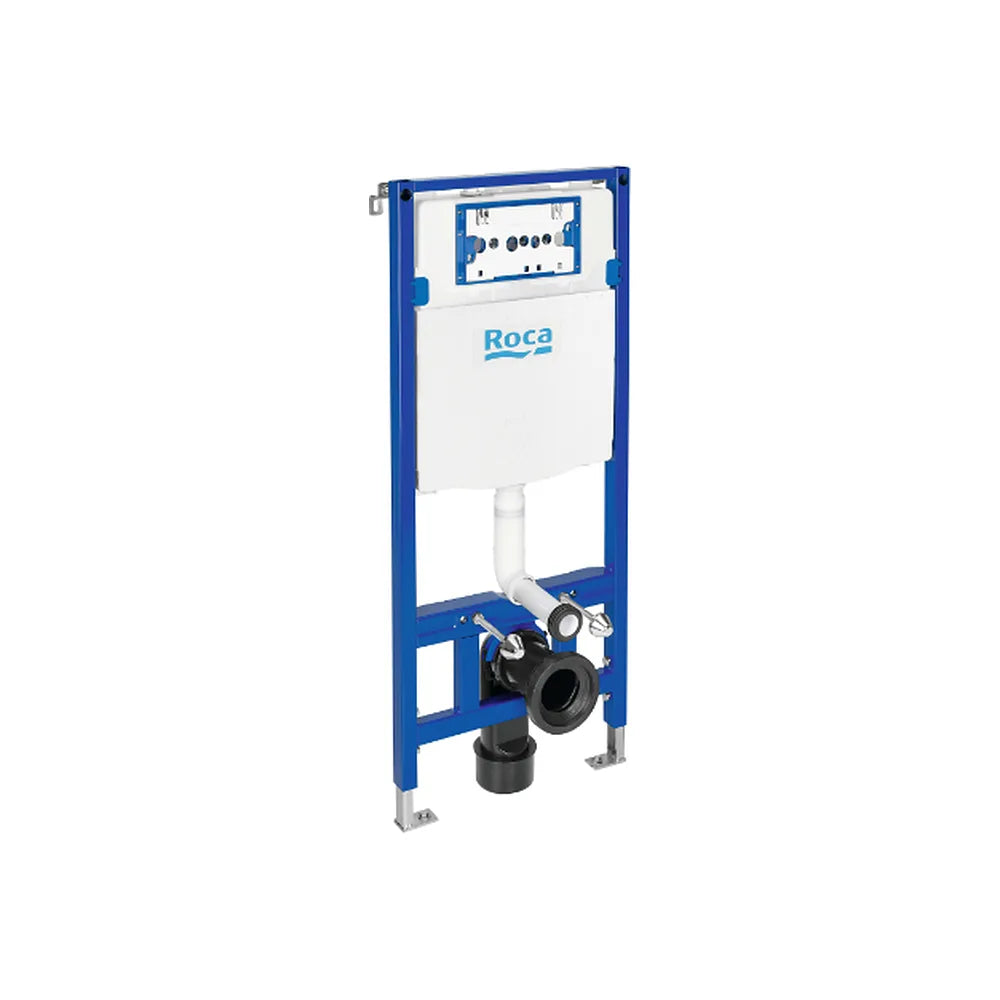Pack de inodoro suspendido Rimless salida horizontal con tapa amortiguada cisterna placa pulsadora ROUND ROCA - Vista 2