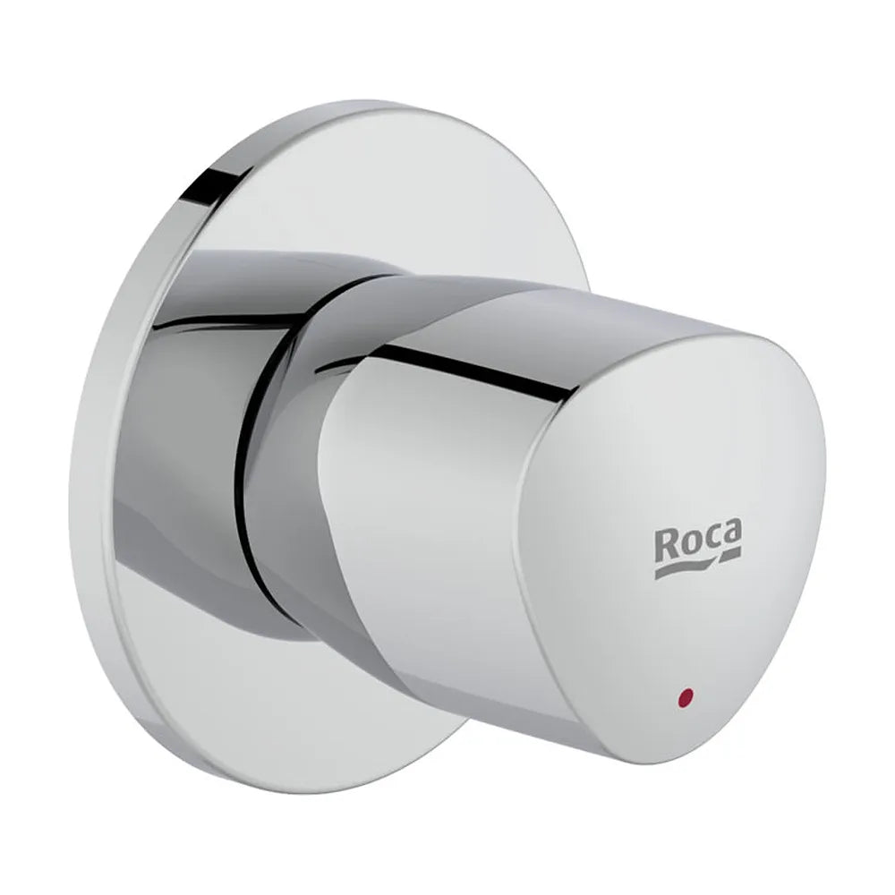 Llave de paso recto para baño con codo de salida 1/2" con índice de agua caliente Brava Roca - Vista 1