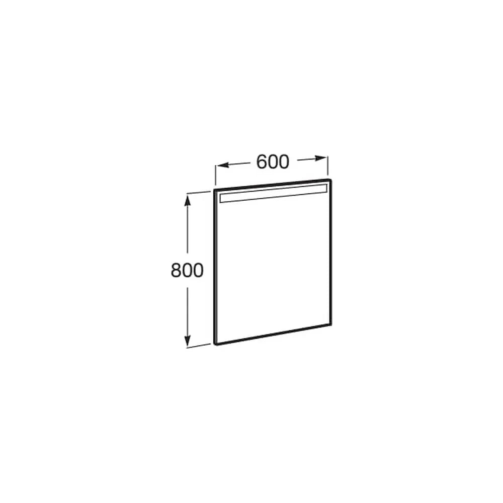 Espejo rectangular de 60x80 cm con luz LED integrada para instalación mural Eidos Roca - Vista 2