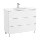 Mueble de baño con lavabo centrado de 100 cm de ancho en color blanco mate Aleyda Roca