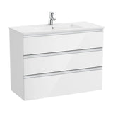 Mueble de baño de 100,5 cm con lavabo central en color blanco brillo Unik The Gap Roca