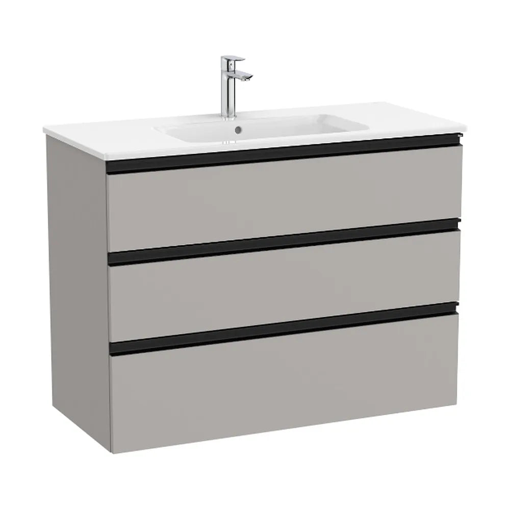 Mueble de baño de 100,5 cm con lavabo central en color gris mate Unik The Gap Roca - Vista 1
