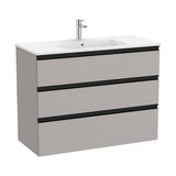 Mueble de baño de 100,5 cm con lavabo central en color gris mate Unik The Gap Roca