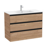 Bathroom Vanity Unit with Basin Central y Madera de Nogal Unik de 100,5 cm Colección The Gap Roca