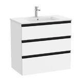 Bathroom Vanity Unit with Basin Central y Unik de 70,5 cm Colección The Gap White Mate Roca