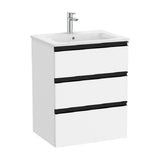 Mueble de baño de 60,5 cm de ancho con lavabo central y acabado en blanco mate Unik The Gap Roca
