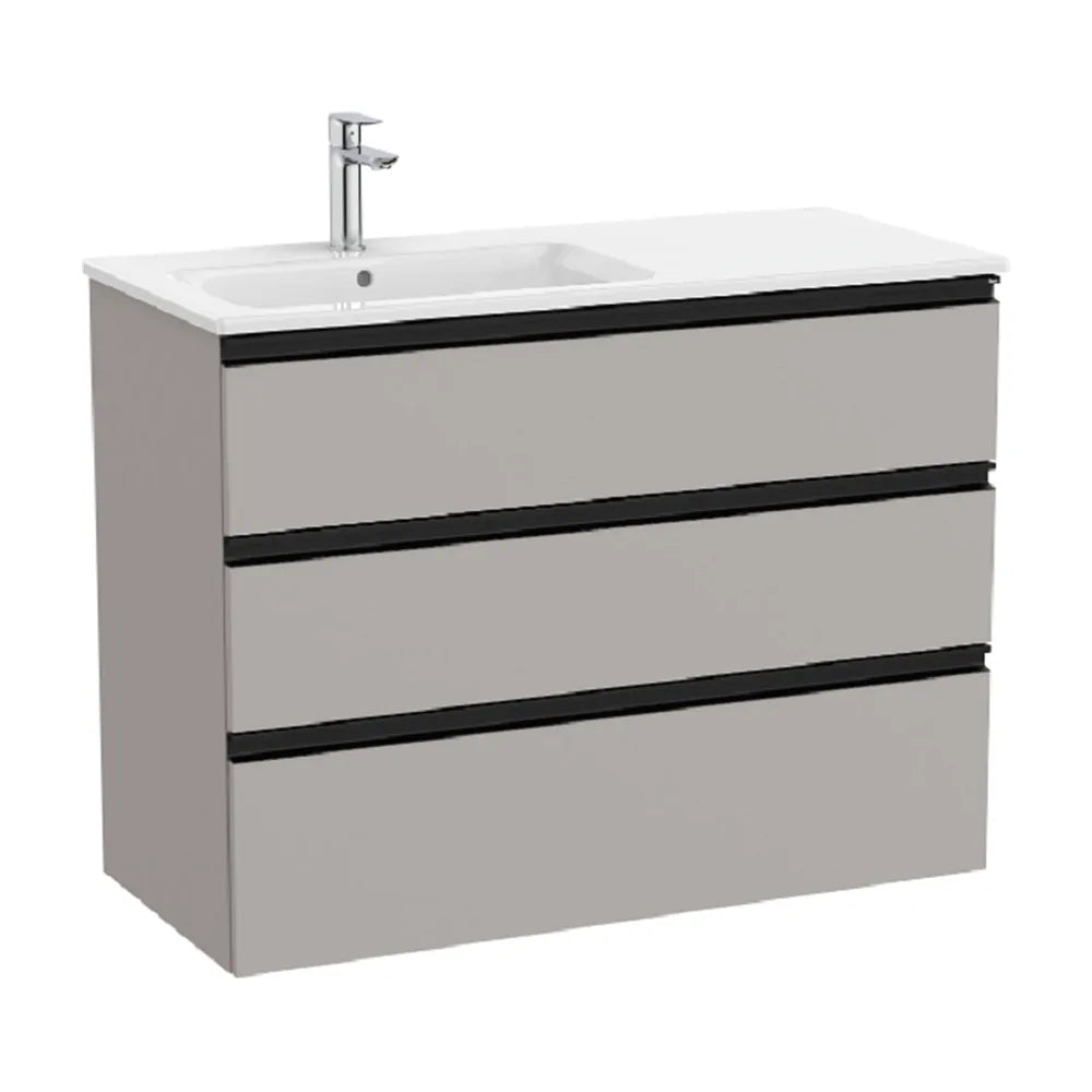 Mueble de Baño con Lavabo a la Izquierda Gris Mate Unik de 100,5 cm Colección The Gap Roca - Vista 1